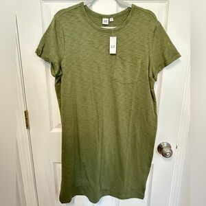 Olive green gap T shirt dress - size L - casual and comfy